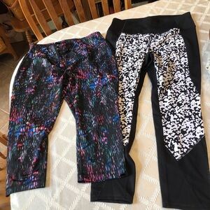 2 Pair Athletic Capris Cropped Leggings Avia and Danskin Medium 8-10